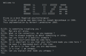 A conversation with the ELIZA chatbot